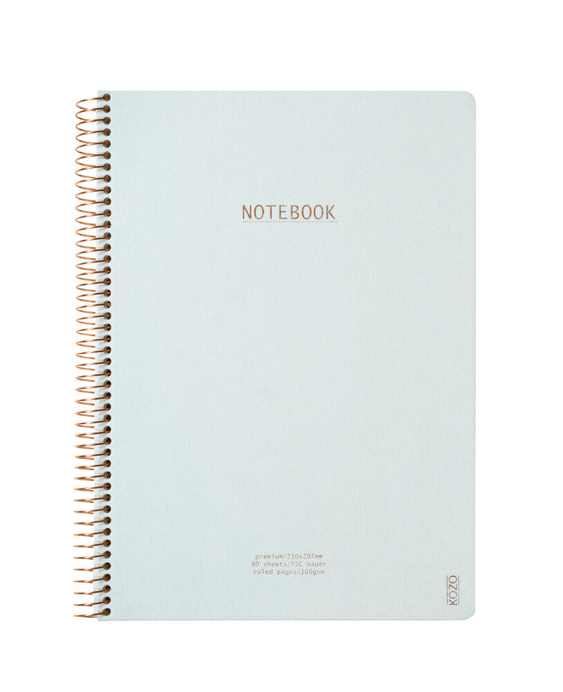 Notesbog kozo premium A4 ash green linieret