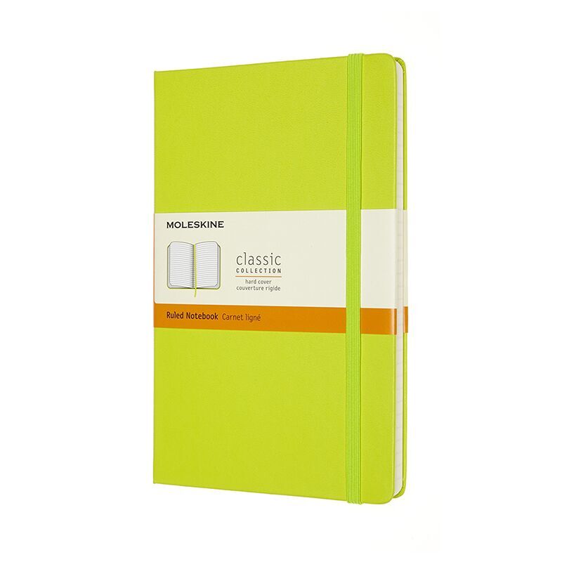 Notesbog Moleskine classic large hard r lemgreen 13x21cm