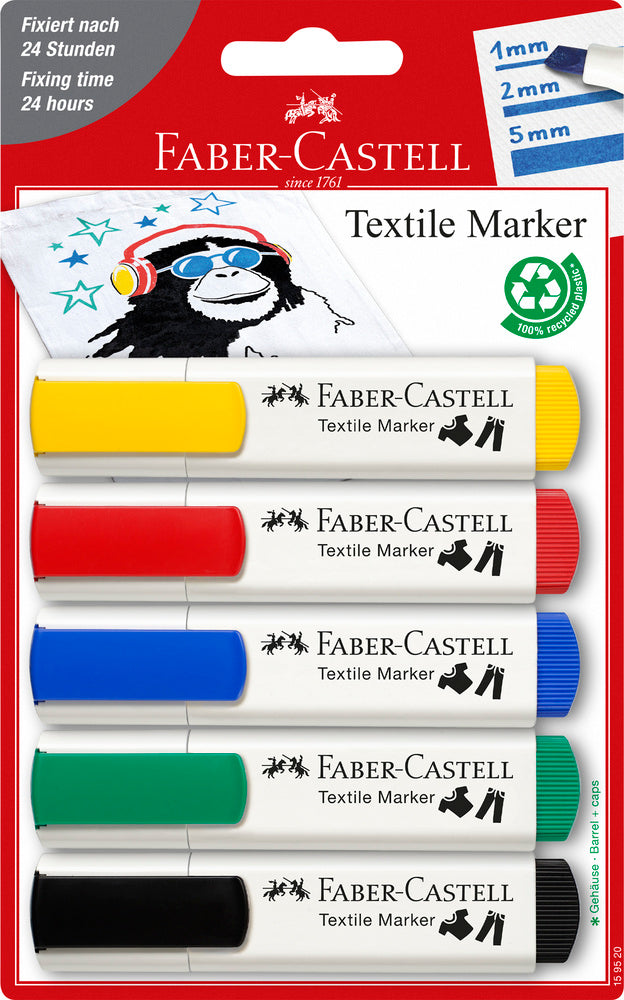 Tekstil marker Faber-Castell 5 farver