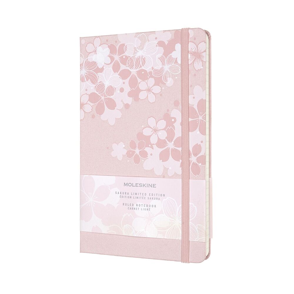 Notesbog Moleskine sakura pink/blomst lim. edit linieret l
