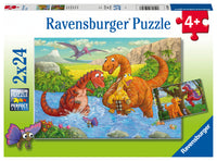 Puslespil dinosaurs at play 2x24 brikker