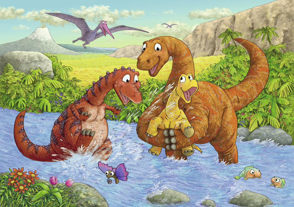 Puslespil dinosaurs at play 2x24 brikker