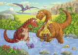 Puslespil dinosaurs at play 2x24 brikker
