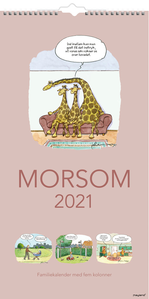 Familiekalender morsom 2021 22 x 43 cm Mayland