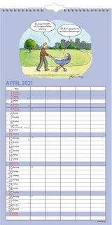 Familiekalender morsom 2021 22 x 43 cm Mayland