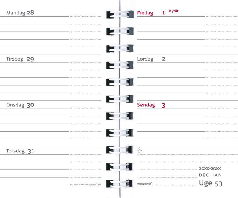Nano planner kunstskind sort 2021 6,5 x 10 cm Mayland