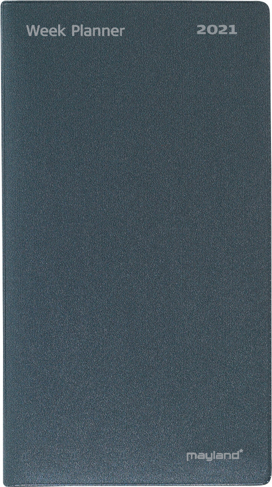 Week planner vinyl grå 2021 9,5 x 17 cm Mayland