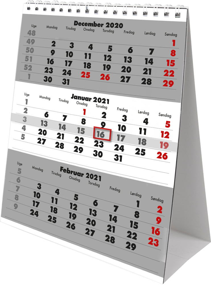 Bordkalender A5 triplanner 2021 Mayland