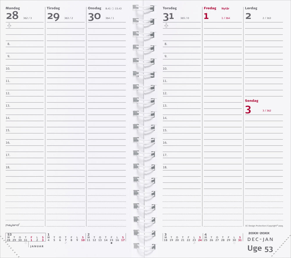 Week planner indbundet kunstskind sort 2021 Mayland
