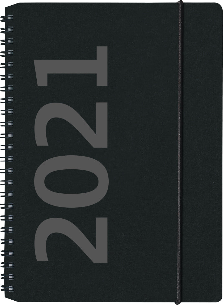 Ugekalender A5 pap sort 2021 Mayland