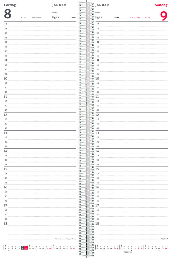 Spiralnoteringskalender 1 dag pp sort 2021 Mayland