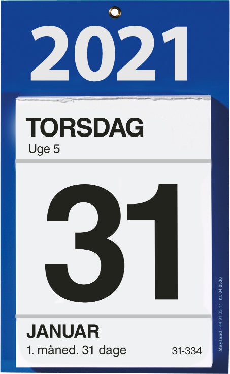 Kontor afrivningskalender 2021 12 x 16 cm Mayland