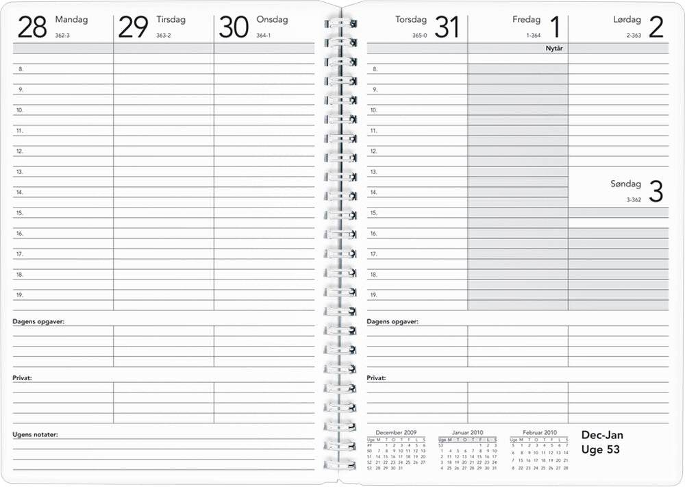 Basic A5 ugekalender grå pp 2021 15 x 21 cm Mayland