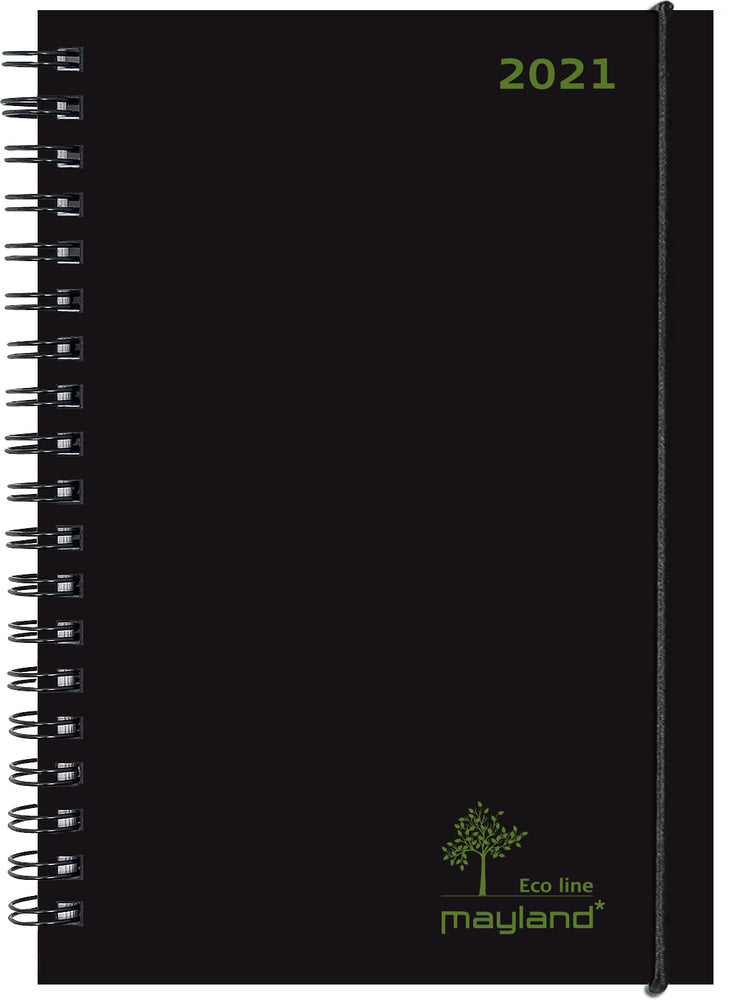 Eco line A5 ugekalender sort 2021 15 x 21 cm Mayland