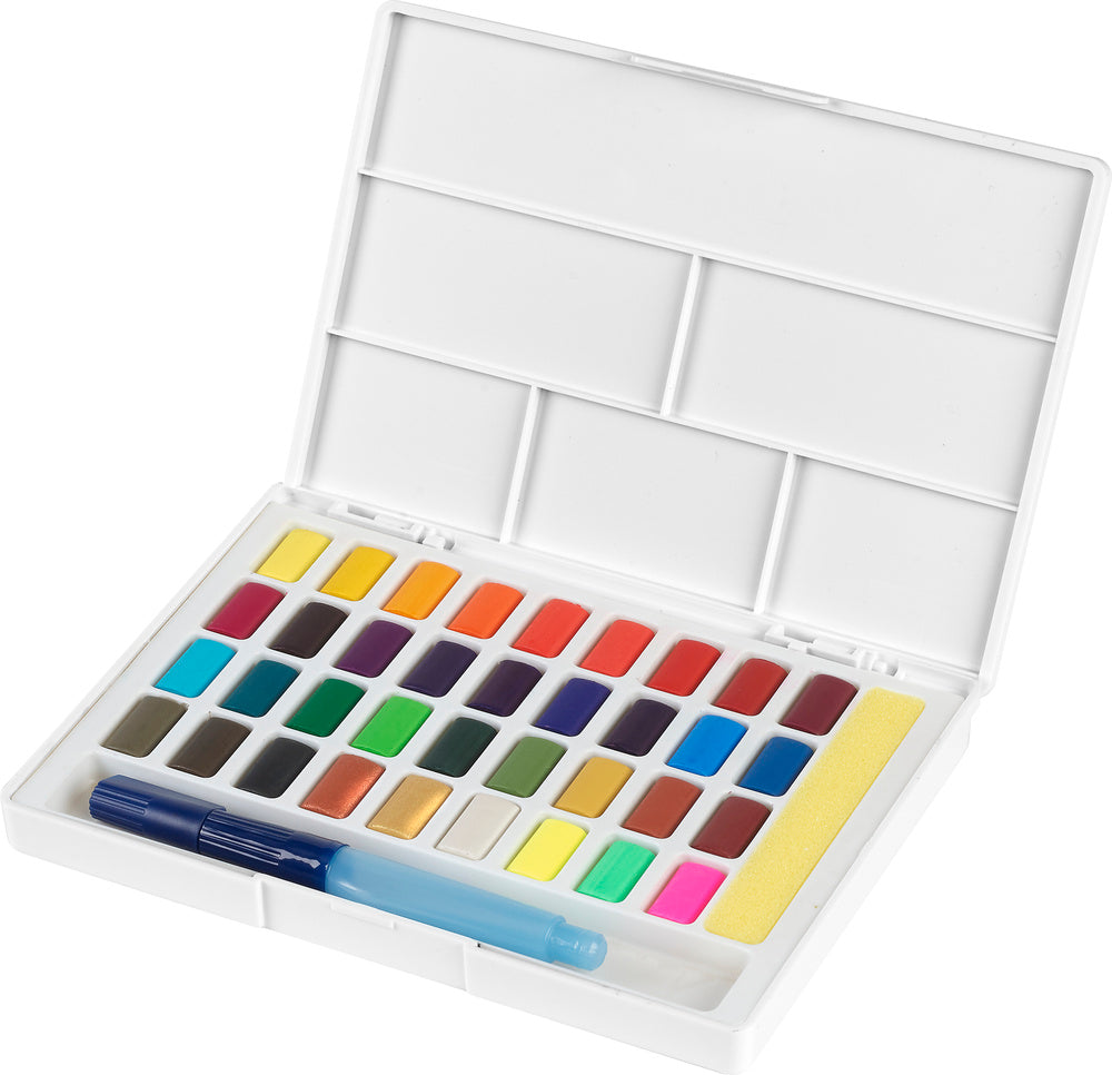 Watercolour Faber-Castell 36 ass i palette+water brush
