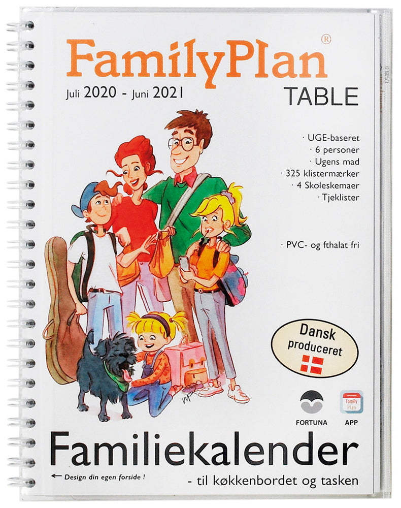 Familiekalender familyplan table 2020/21 6-pers.