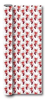 Gavepapir hvid rensdyr 3 m x 70 cm