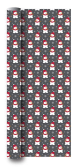 Gavepapir mørkegrå m/snemand 3 m x 70 cm