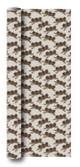 Gavepapir guld metallic kogler/grangren 3 m x 70 cm