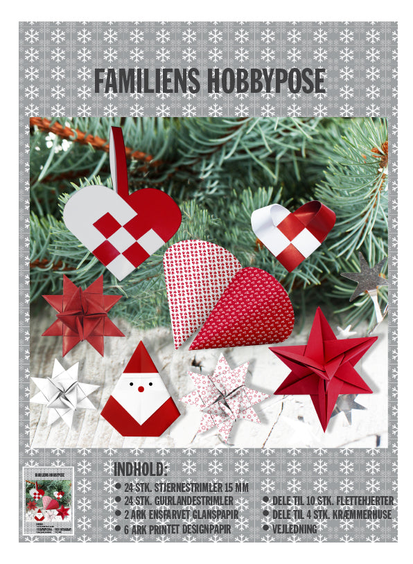 Hobbypose familie rød/hvid mix