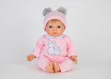 Tiny treasures dukke blond girl in rose pom pom outfit