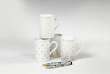 Glas og porcelænstusser 1-2 mm brun, hvid, guld, sølv.