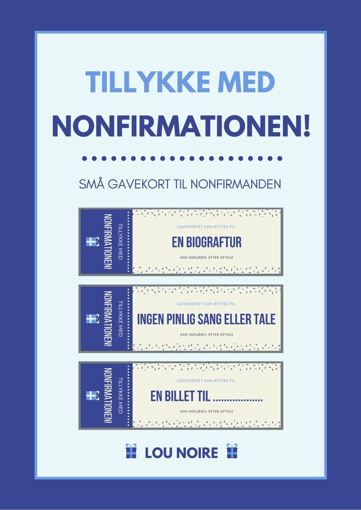 Tillykke med nonfirmationen! – blå