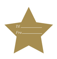 Gavemærke til/fra stickers jul guld stjerne rl a 500 stk
