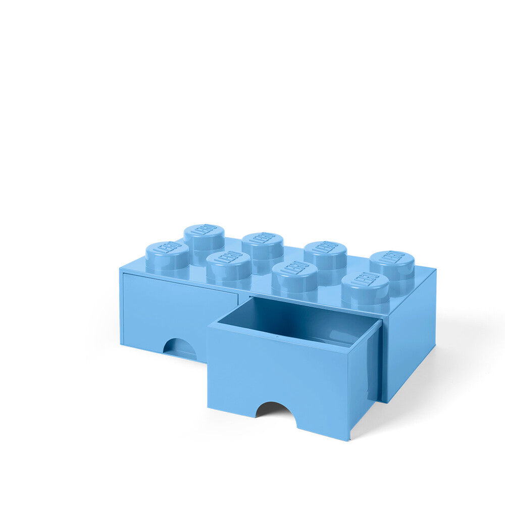 LEGO opbevaringskasse med skuffer - lyseblå