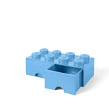 LEGO opbevaringskasse med skuffer - lyseblå