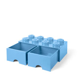 LEGO opbevaringskasse med skuffer - lyseblå