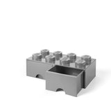 LEGO opbevaringskasser med skuffer - medium grå