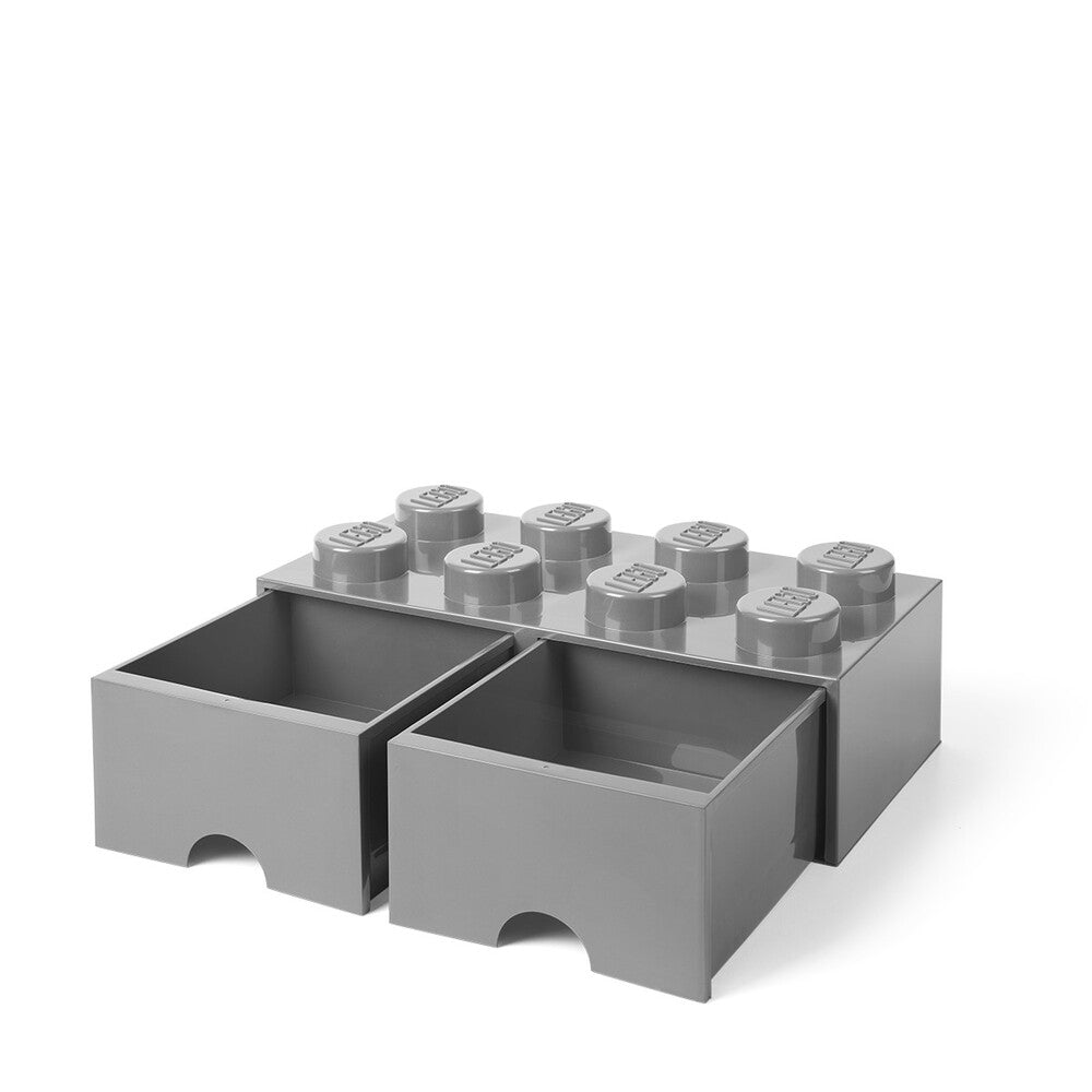 LEGO opbevaringskasser med skuffer - medium grå