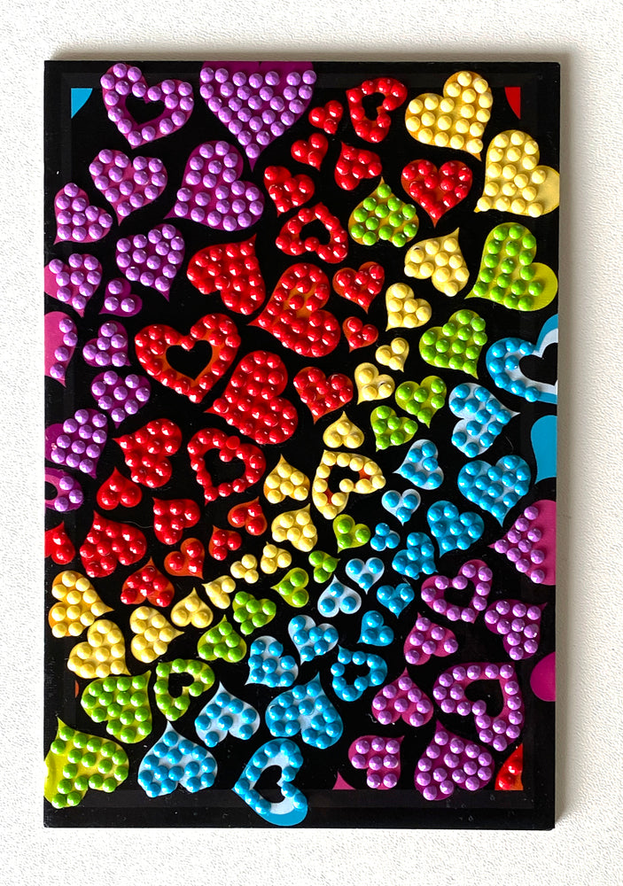 Diamond Art børn hjerter 10x15 cm