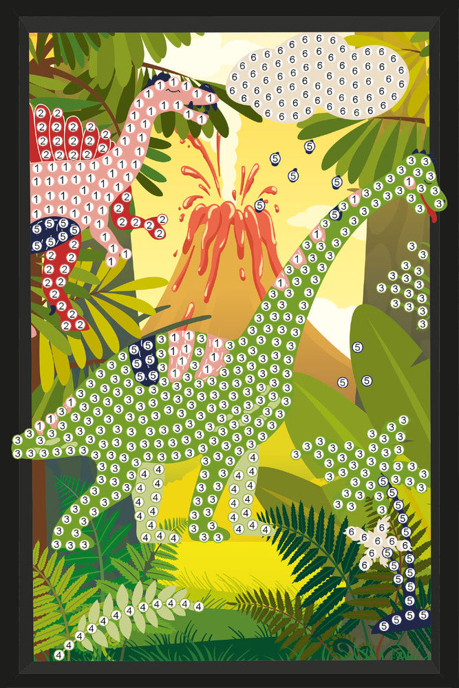 Diamond Art børn dinosaurus 10x15 cm