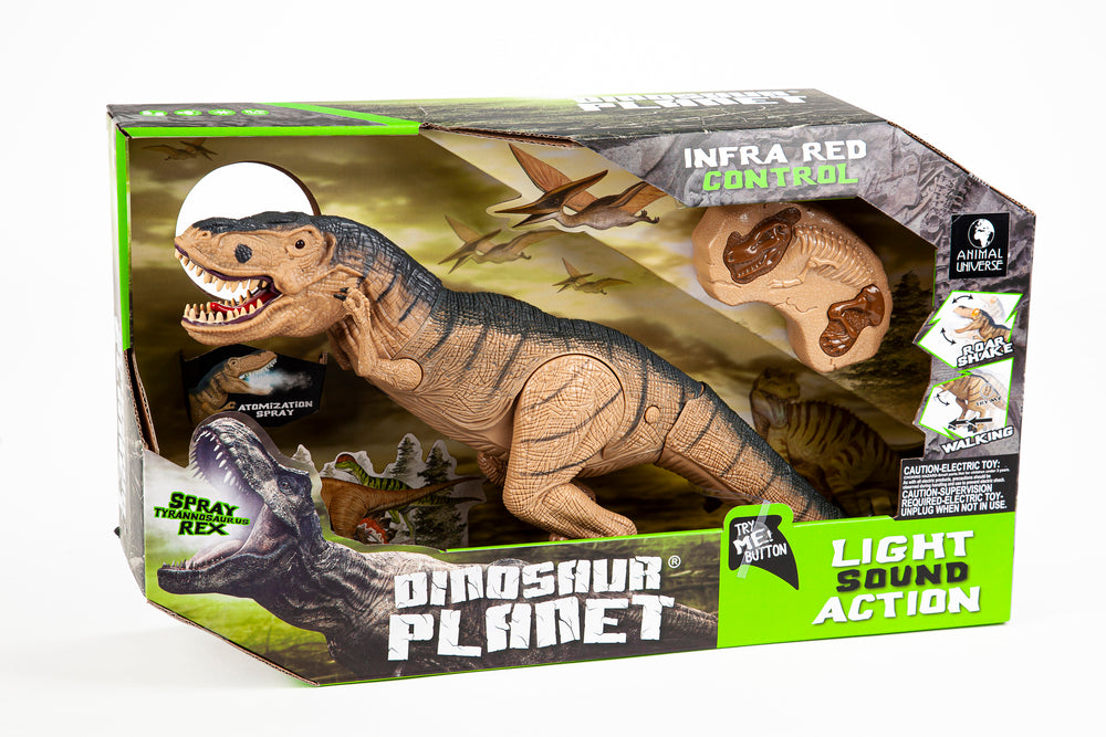 RC Tyrannosaurus med spray, lys og lyd