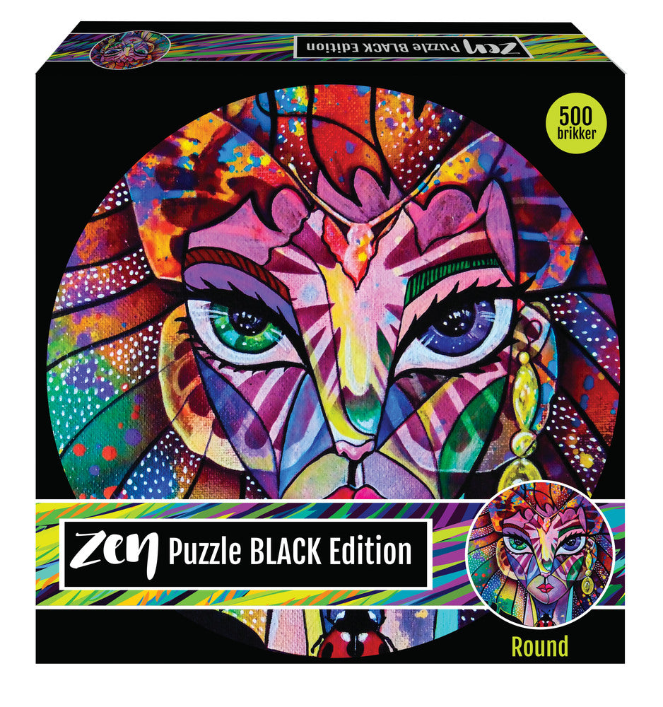 Zen puslespil black ansigt 500 brikker rund