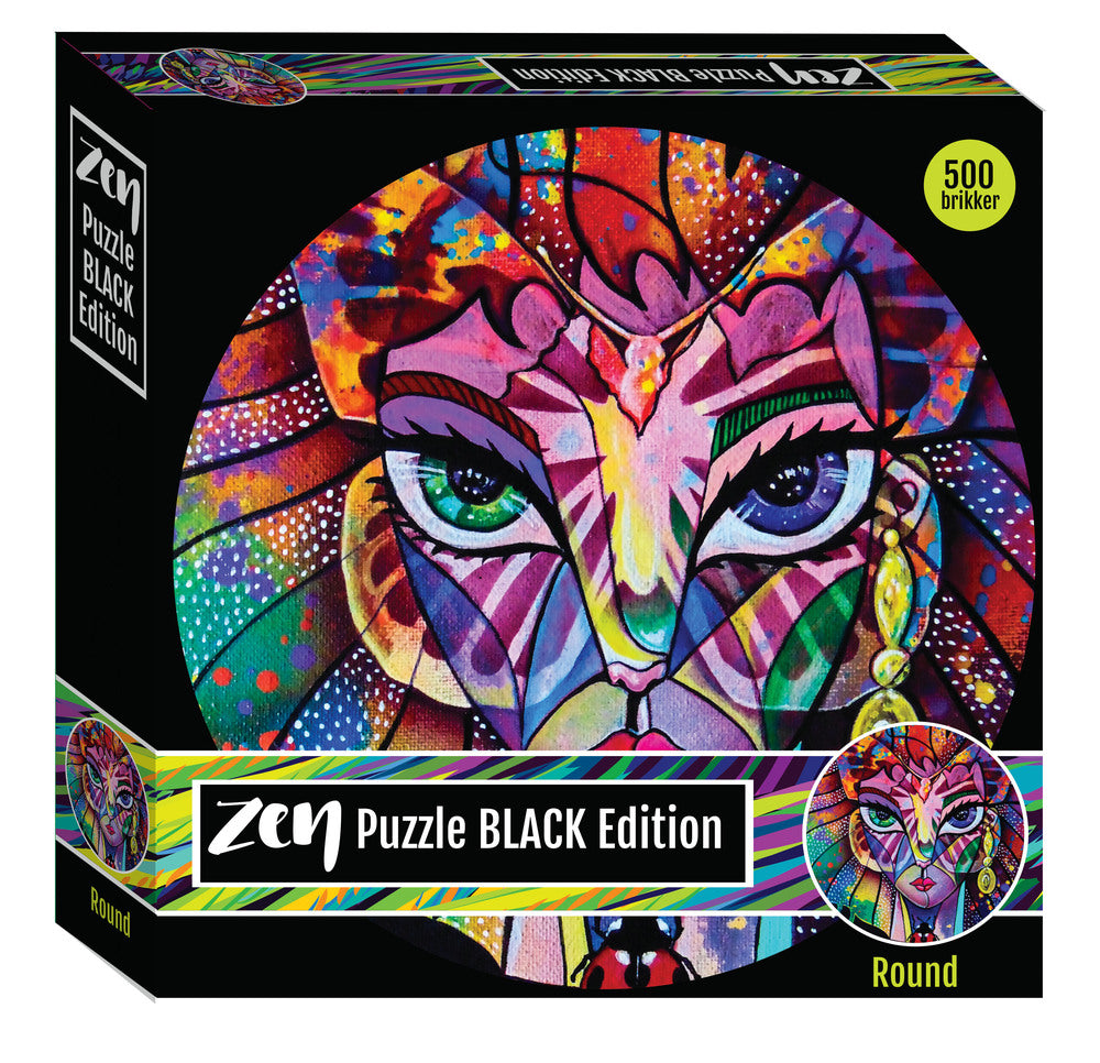 Zen puslespil black ansigt 500 brikker rund