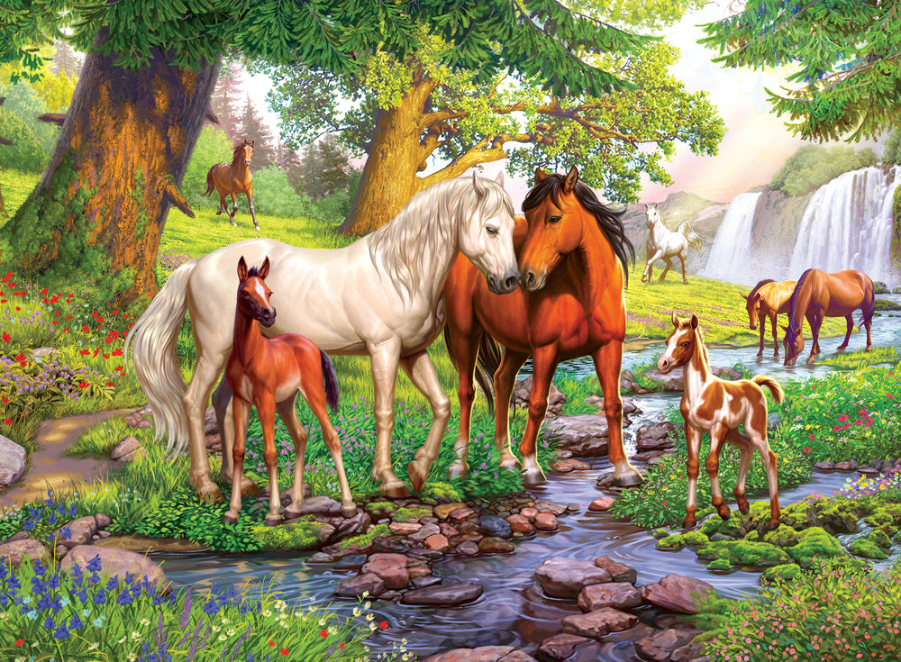 Puslespil Horses by the stream 300 brikker