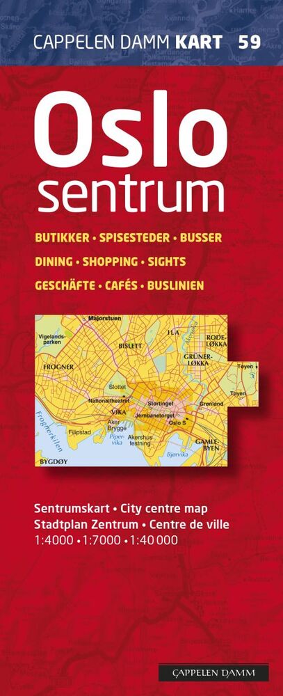 Oslo sentrum : sentrumskart = city centre map = Stadtplan Zentrum = centre de ville