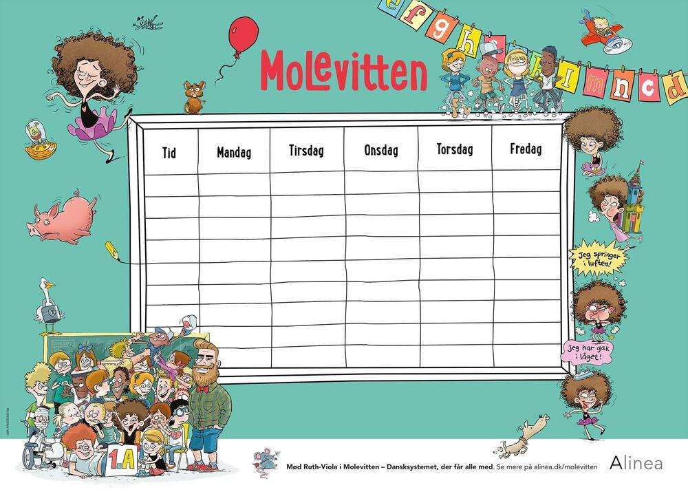 Molevitten, 0. klasse, Skoleskema
