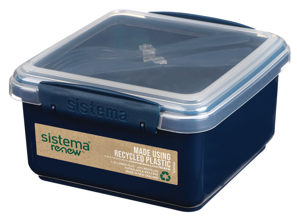 SISTEMA Renew OPBEVARING Lunch Plus 1,2L. Ass blå/mintgrøn