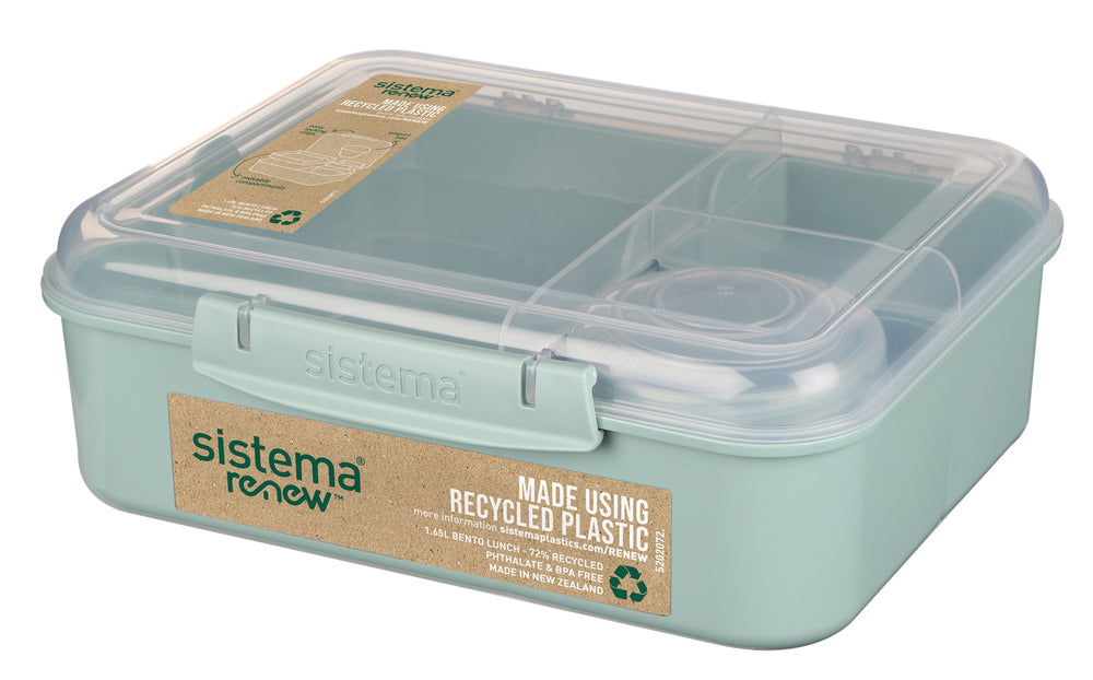 SISTEMA Renew OPBEVARING Bento Lunch 1.65L. Ass blå/mint