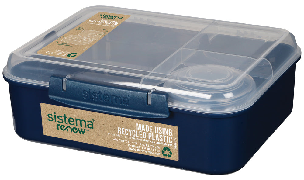 SISTEMA Renew OPBEVARING Bento Lunch 1.65L. Ass blå/mint