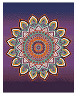Diamond Art lærred mandala blomst lilla nuancer 40x50 cm
