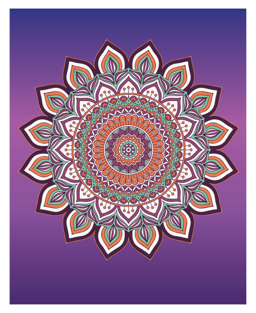 Diamond Art lærred mandala blomst lilla nuancer 40x50 cm