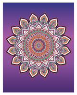 Diamond Art lærred mandala blomst lilla nuancer 40x50 cm