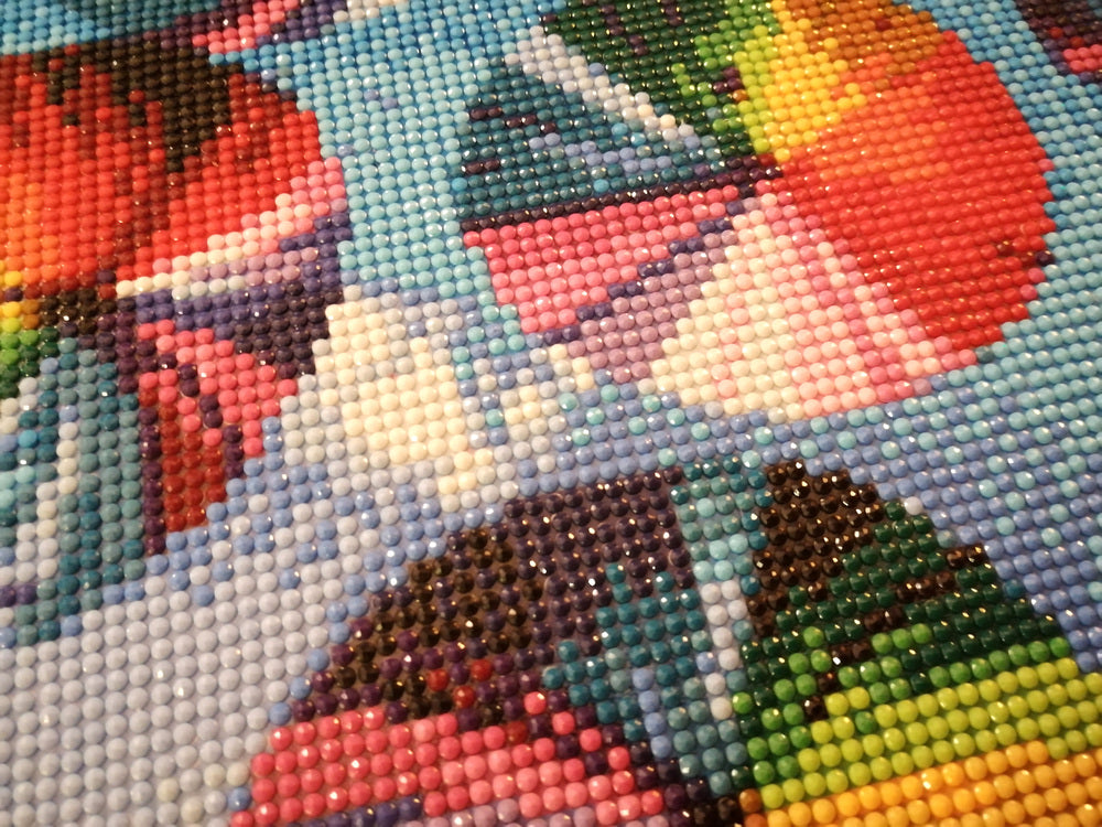 Diamond Art lærred paraplyer farver 20x30 cm