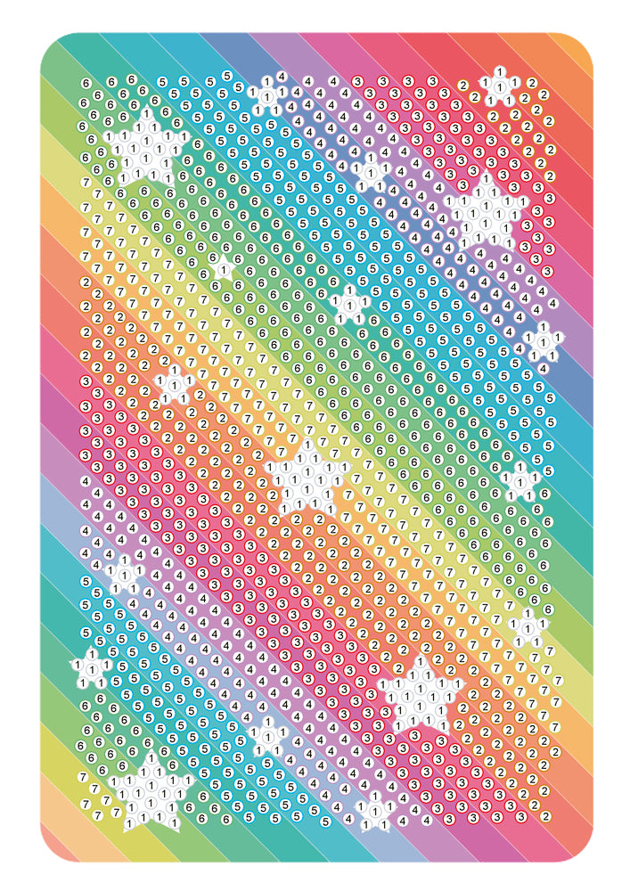Diamond Art striber regnbue farver  m/stjerner 10x15 cm