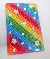 Diamond Art striber regnbue farver  m/stjerner 10x15 cm
